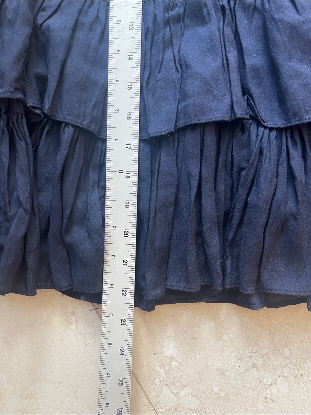 Lauren Ralph Lauren Dark Navy Tiered Smocked Skirt - Picture 5 of 7